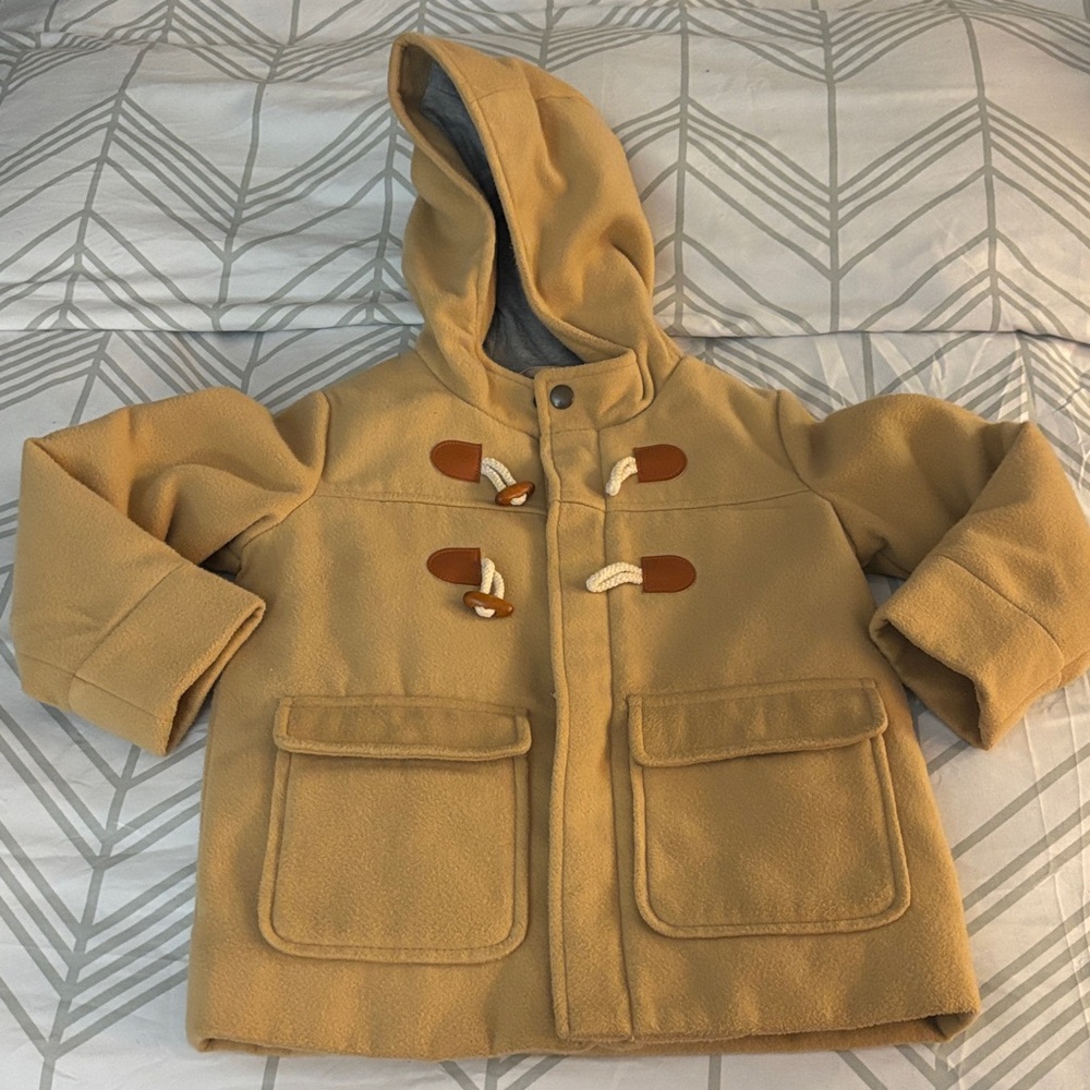 Cat & Jack Camel Hooded Toggle Jacket